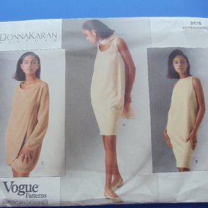 VOGUE Pattern 2478 sz6,8,10 American Designer Donna  Karan New York UNCUT